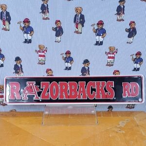 University of Arkansas Razorbacks NCAA Licensed embossed metal street sign 24×5